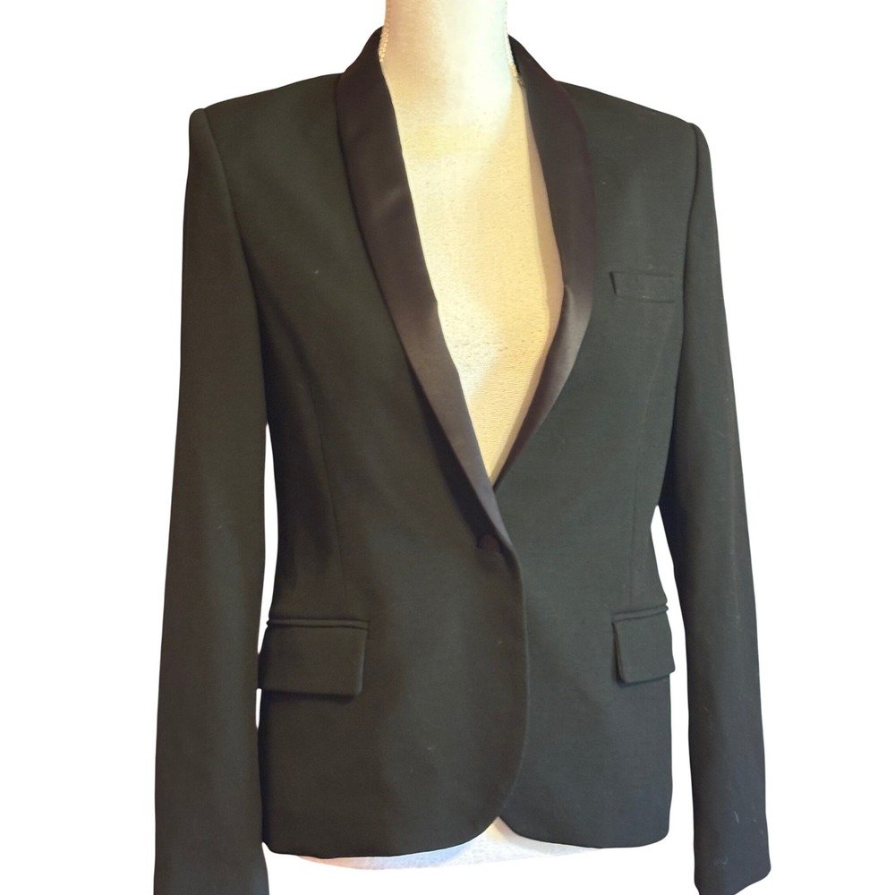 Denim & Supply Ralph Lauren Black Tuxedo Blazer Satin Shawl Lapel M Old Money